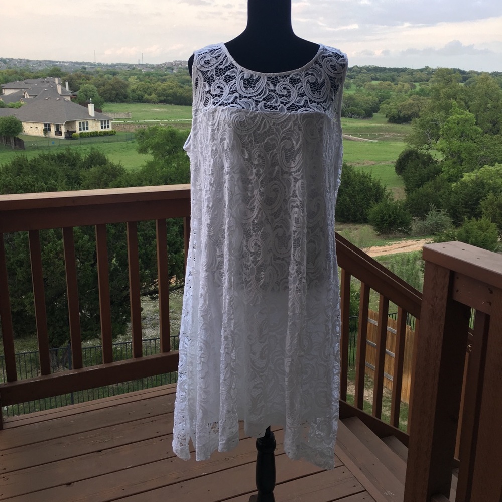 Lane Bryant White lace sleeveless dress Size 18/20